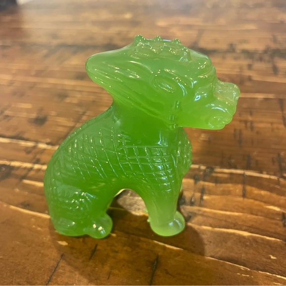 Other - Vintage Beijing China Green Jade Glass Foo Dog